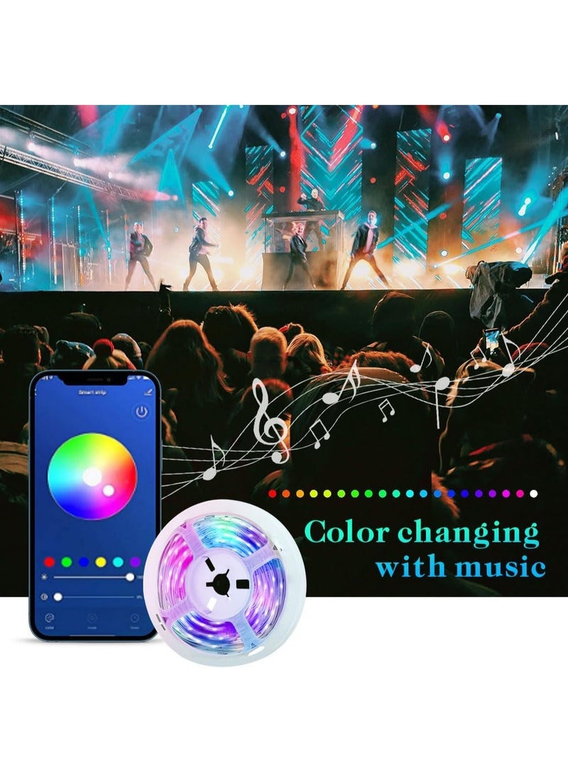 MUNTAQI Smart LED Strip Lights 5M – Color Changing RGB LED Strip with Music Sync, Bluetooth App Control & Remote, Color Picker Feature, Flexible Lighting for Room, TV, Party, Gaming - Image 4