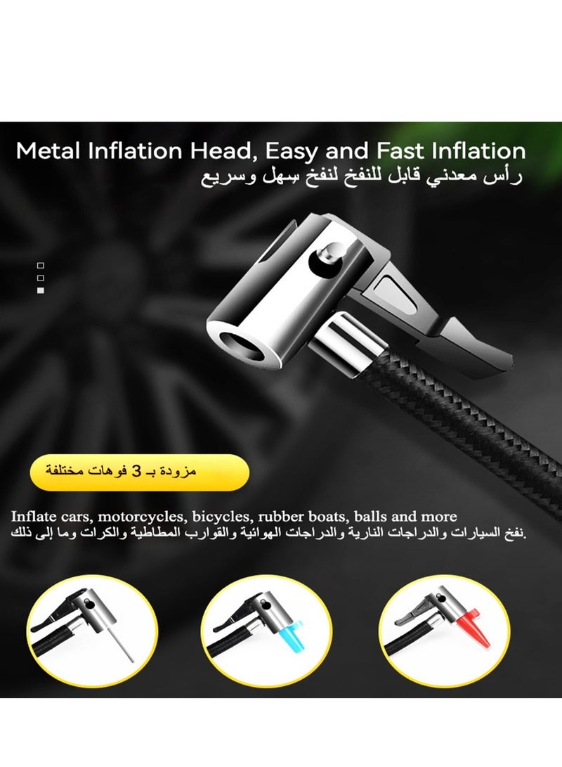 HuaKe Car Tire Inflator Air Compressor 12V DC, Digital Car Tire Pump 160 PSI, Preset Tire Pressure  Auto Shutoff, LED Light, Electric Air Pump for Car/Bike/Ball/Rubber Boat/ Beach Floating Bed - Image 4