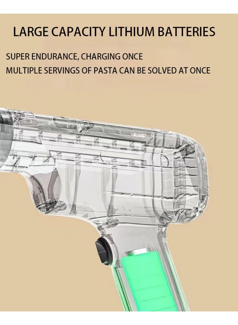 والالا ماكينة صنع نودلز كهربائية محمولة، ماكينة صنع نودلز إيطالية محمولة بقوة 1800 مللي أمبير/ساعة مع قالب وأدوات تقطيع، ماكينة نودلز لاسلكية 6 في 1، ماكينة ضغط عجين أوتوماتيكية مع فرشاة تنظيف - أبيض - Image 4