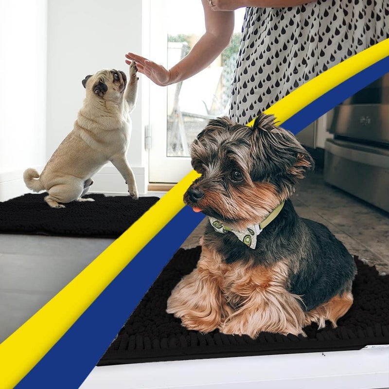 Muddy MatÂ® | Super Absorbent Door Mat Indoor, Microfiber Quick Dry Chenille Entryway Rug, Non-Slip Front Door Mat, Indoor Mats for Entryway, Machine Washable Pet Rug, Black 28"x18" - Image 5