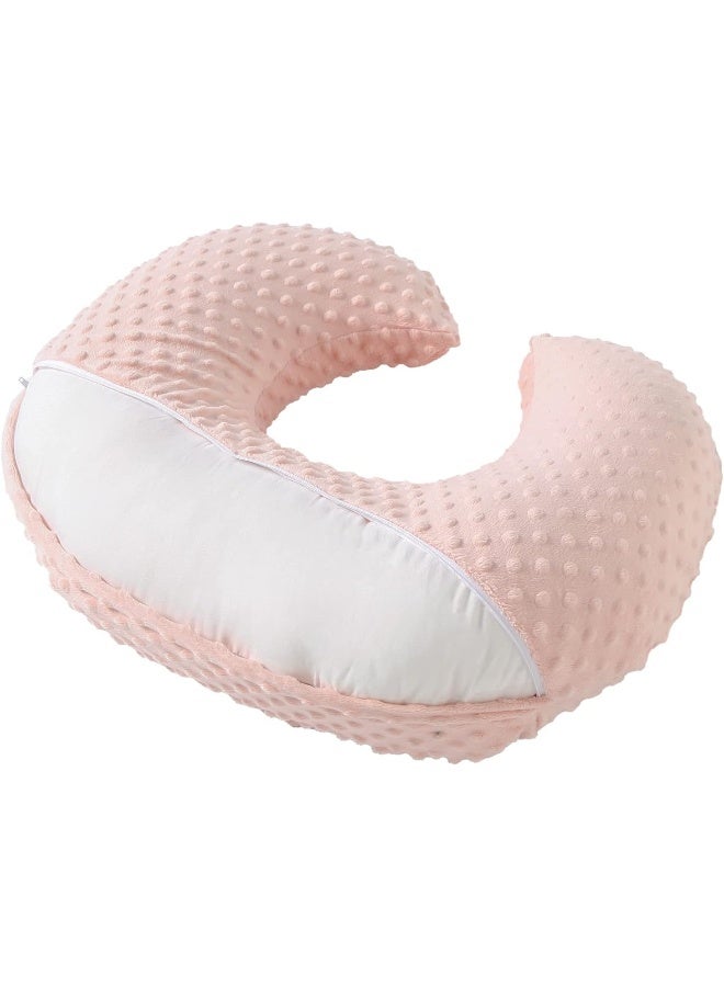 Aullar Pillowcase for Nursing Pillow and Positioner for Breastfeeding and Bottle Feeding, Propping Baby, Tummy Time, Baby Sitting Support, Awake-Time Support, Pillow Cover Only (Light Pink) - Image 3