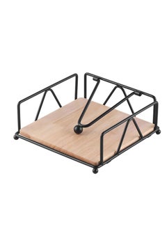 Excefore Flat Paper Napkin Holder, Dinner Napkin Holder with Dispenser Arm, for Table, Kitchen, Countertops and Outdoor Tables, Black  - Image 1