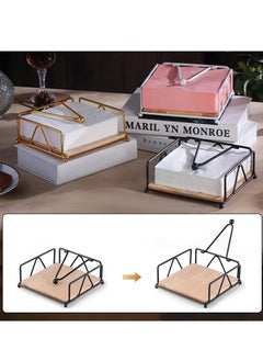 Excefore Flat Paper Napkin Holder, Dinner Napkin Holder with Dispenser Arm, for Table, Kitchen, Countertops and Outdoor Tables, Black  - Image 3