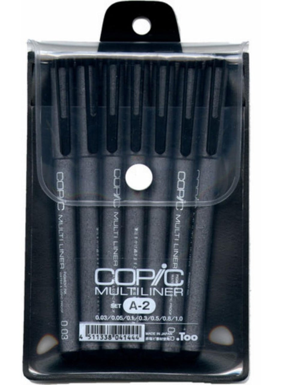 COPIC Copic Black Multiliner Set A-2 (Set of 7) 