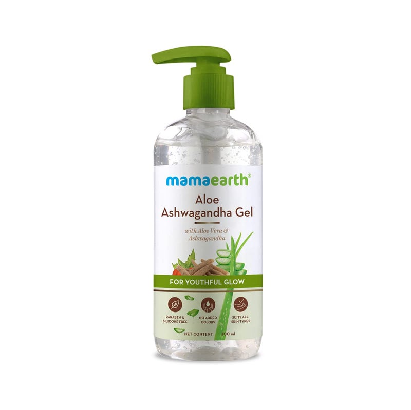 Mamaearth Mamaearth Aloe Ashwagandha Gel for face with Aloe Vera Ashwagandha for a Youthful Glow 300 ml  - Image 1