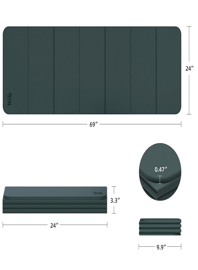 WEILA 1/2 Inch Extra Thick Yoga Mat Pilates Equipment, 69"x24" Odorless Workout Mats for Home Gym, Non-slip Exercise Mats for Women Men Home Workout, Foldable Yoga Mats for Travel Camping Sleeping(Avocado) - Image 2