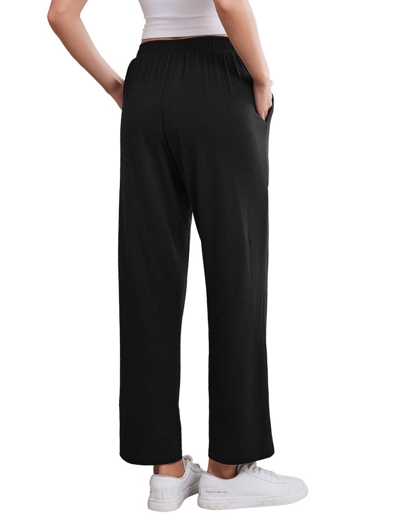 Deyeek Post Surgery Tear Away Pants Women 2 Side Snaps Wide Leg Sweatpants Adaptive Pants for Hip Surgery Recovery Women Black - Image 2