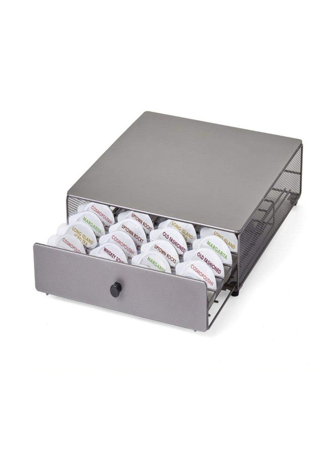Nifty Solutions Nifty Cocktail Beverage Bartesian Capsule Drawer – Holds up to 36 Capsule Pods, Smooth Glide Rolling Drawer, Silver, Countertop Bar Organizer - Image 1