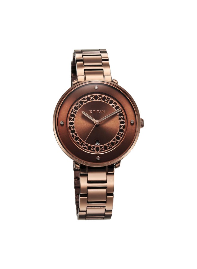 TITAN Marhaba Brown Dial Analog Stainless Steel Strap watch for Women
 2651QM03  - Image 2