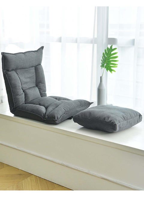 Floor Sofa with Back Support 6 Reclining Poistion Adjustable Floor Chair Folding Gaming Recliner Chair Floor Lounge Chair Lazy Sofa with Cushion for Gaming Reading Sleeping (Grey)