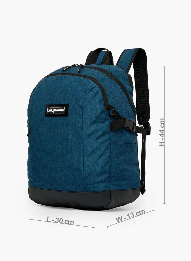 Kappa NAVY Textured School Backpack For Boys 8-13 Years With Pencil Pouch - 17 Inches - 14.5x33.5x33.5 CM  | Best Price UAE