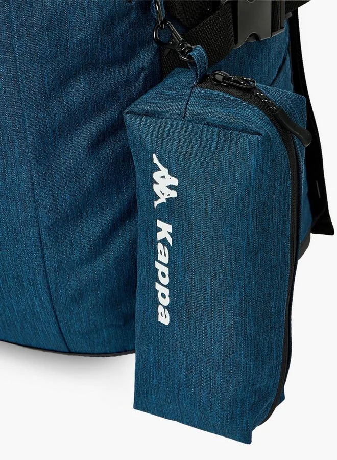 Kappa NAVY Textured School Backpack For Boys 8-13 Years With Pencil Pouch - 17 Inches - 14.5x33.5x33.5 CM  | Best Price UAE