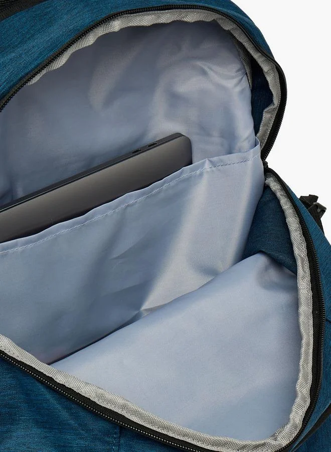 Kappa NAVY Textured School Backpack For Boys 8-13 Years With Pencil Pouch - 17 Inches - 14.5x33.5x33.5 CM  | Best Price UAE