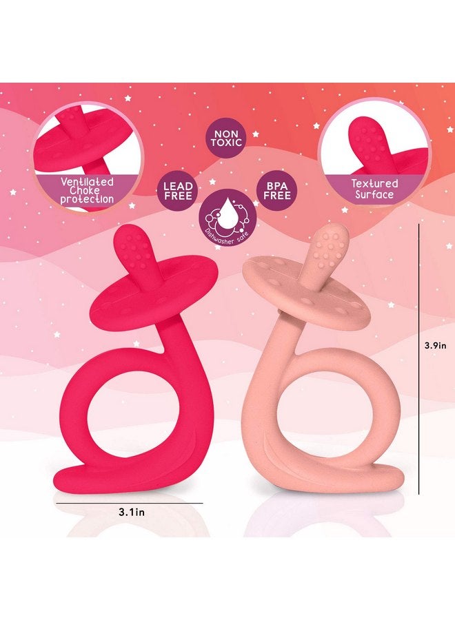 سبريك ألعاب التسنين للأطفال، عضاضات من السيليكون الآمن غذائيًا بنسبة 100% للأطفال من سن 0 إلى 6 أشهر، ألعاب عضاضة للأطفال من سن 0 إلى 6 أشهر خالية من مادة BPA، ألعاب مضغ للأطفال لتلبية احتياجات المص، لعبة تسنين للأطفال - Image 2