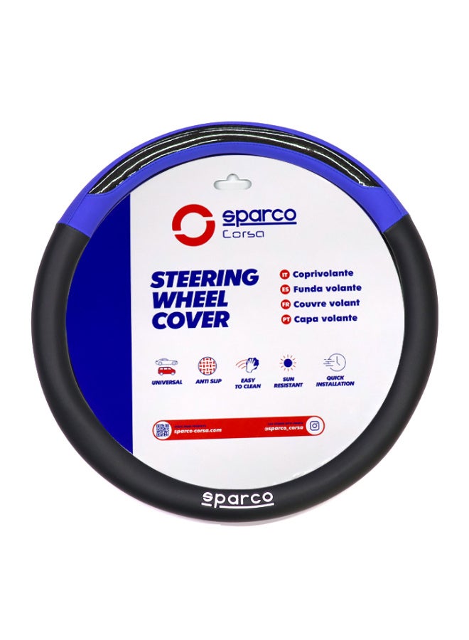Sparco Steering Wheel Cover, Black/Blue ,TPU logo - Image 1