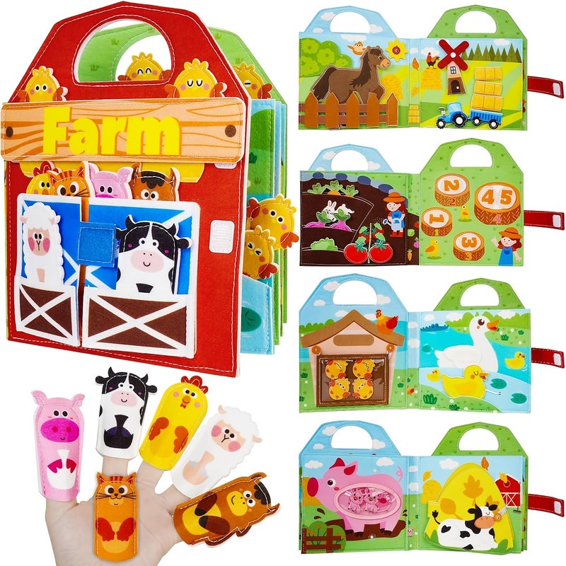 Early Learning Felt Busy Board for Toddlers - Montessori Activity Board with Life Skills, Alphabet, Numbers, Shapes, Colors, Animals, Weather - Travel Toy for Boys Girls, Easter Christmas Birthday Gift - Image 1