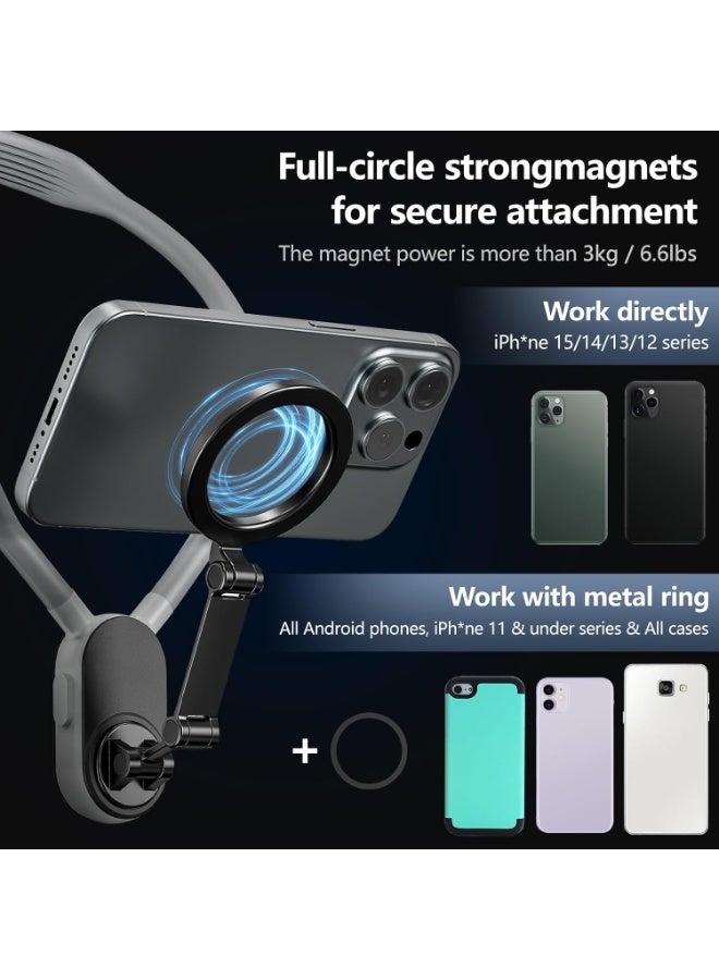 PROMASS PM-216028 Magnetic Neck Phone Holder – Hands-Free POV Neck Mount for Video Recording and Selfies; Compatible with iPhone 17, 16, 15, 14, 13, 12 (Pro Max, Plus, Mini), Galaxy S26, S25, S24, S23 Ultra, Huawei, Redmi, and more. - Image 3