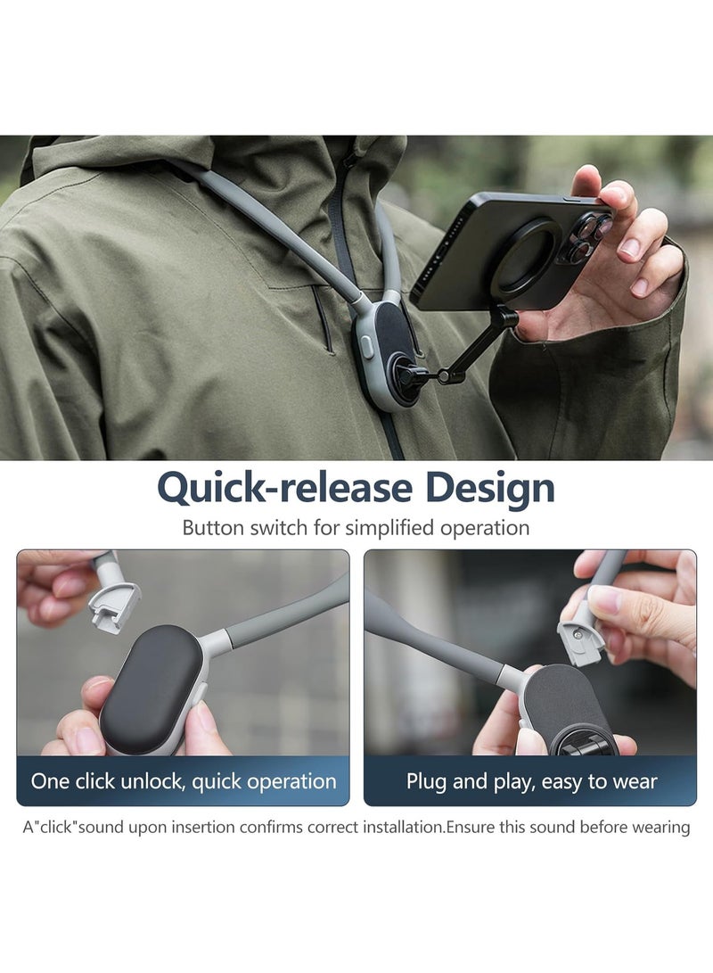 PROMASS PM-216028 Magnetic Neck Phone Holder – Hands-Free POV Neck Mount for Video Recording and Selfies; Compatible with iPhone 17, 16, 15, 14, 13, 12 (Pro Max, Plus, Mini), Galaxy S26, S25, S24, S23 Ultra, Huawei, Redmi, and more. - Image 2