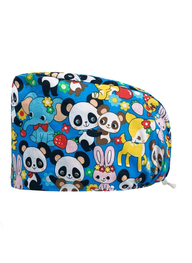 NIBEMINENT Soft Cotton Unisex Scrubs Cap Mens Scrubs Nursing Medical Surgical Caps Medical Uniforms Multicolour Printing Hospital Nurse Hat