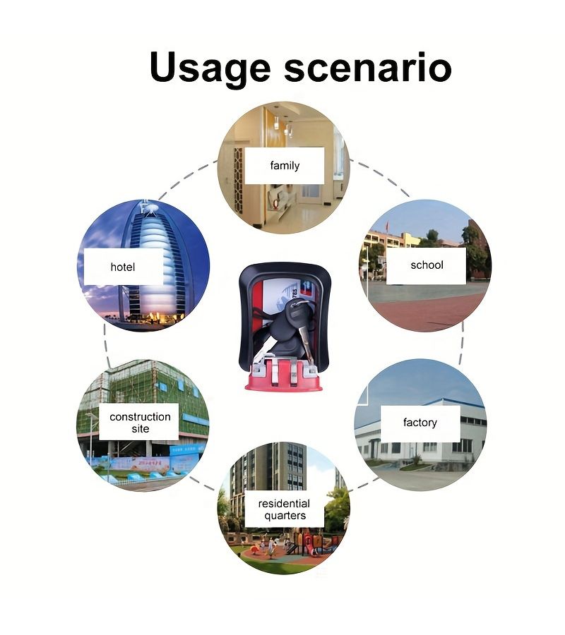 1pc Outdoor Plastic Digital Combination Key Safe Box Grey Storage Decorative Code Protection Tool - Image 4