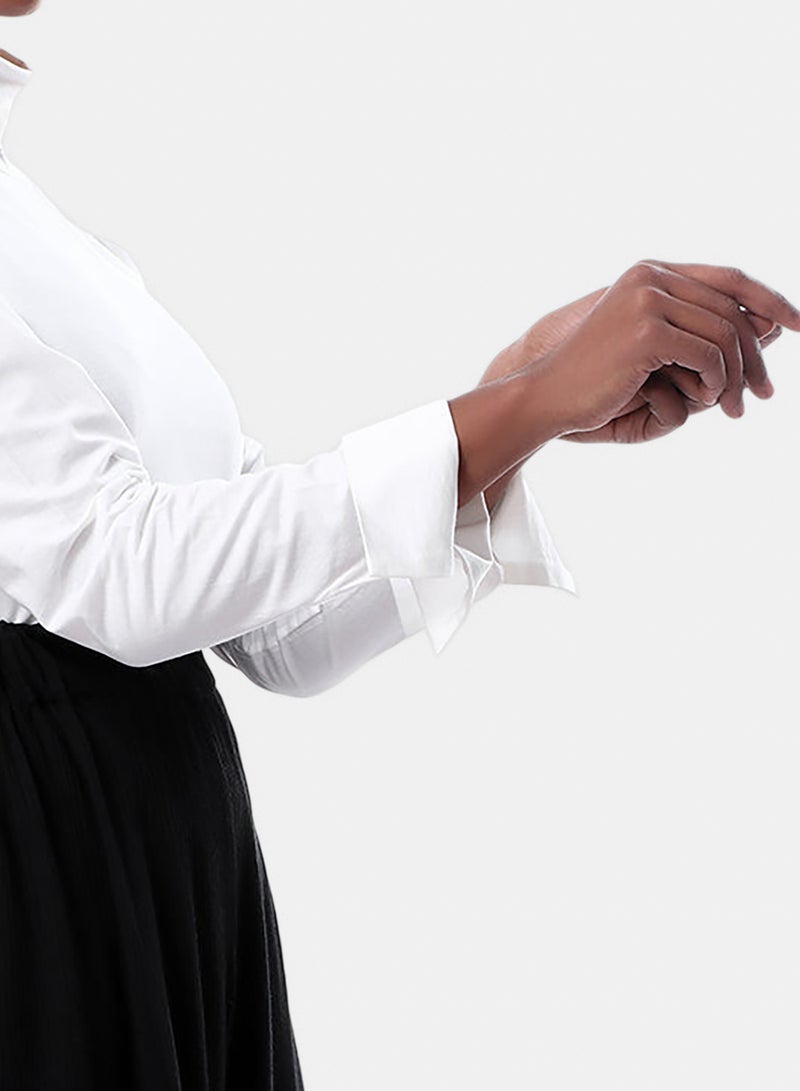 Fazzali Turtleneck With Cotton Sleeves Blouse - Image 3