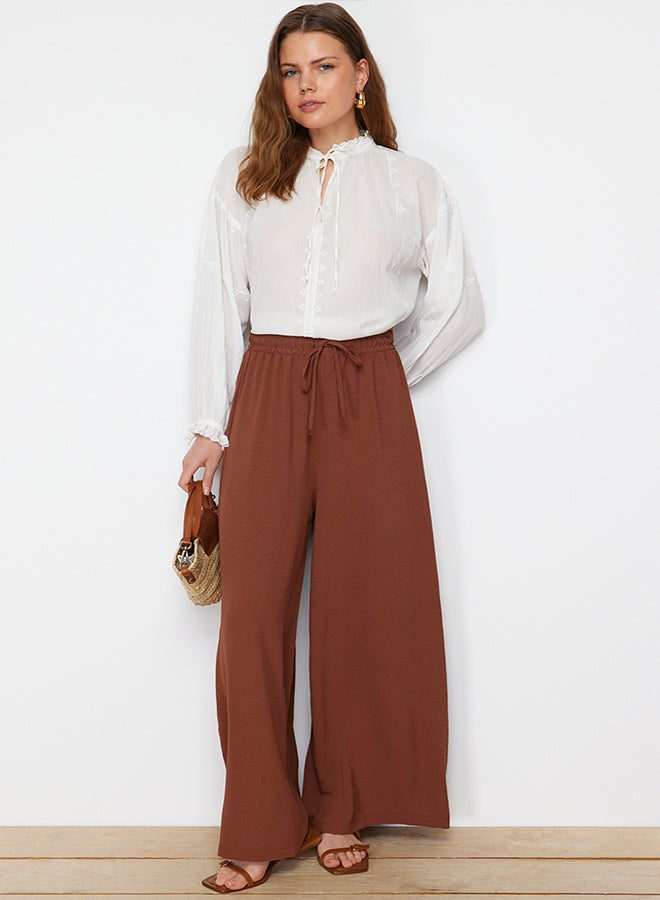 trendyol Brown Loose Leg Woven Pants TCTSS22PL0240  - Image 1