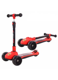 HaveDream Children's Scooter, Foldable Scooter - With Flashing Leather (Red) Suitable For Height 90-120cm  - Image 2