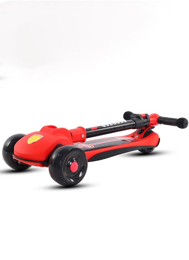 HaveDream - Children's Scooter, Foldable Scooter - With Flashing Leather (Red) Suitable For Height 90-120cm - Image 1