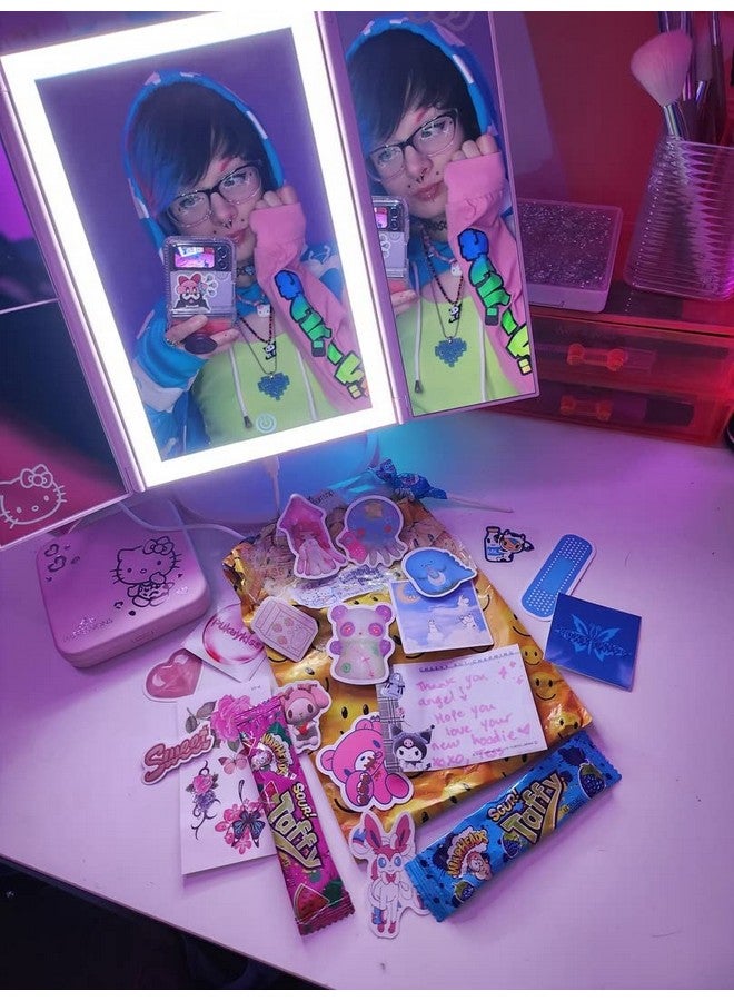 IMPRESSIONS VANITY · COMPANY Impressions Vanity Hello Kitty Lighted Makeup Mirrors Bundlesupercute Trifold And Compact Mirror With Led Lightsmagnificationtouch Screentravel Accessories Portable Hand Mirror (Pink) - Image 5