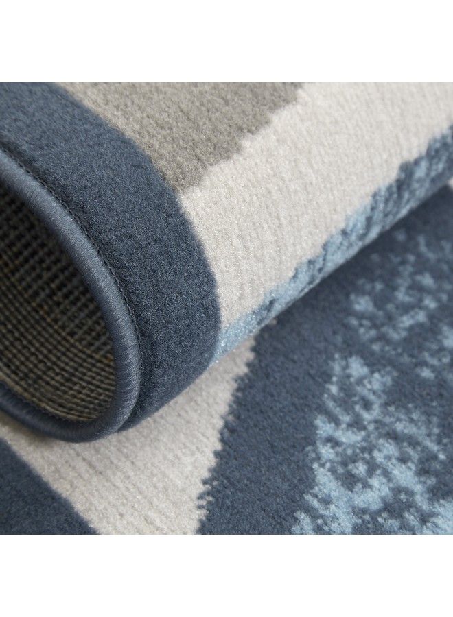 Home Dynamix Lyndhurst Rotana Modern Area Rug Contemporary Blue Gray Ivory 1'9"X7'2" - Image 4