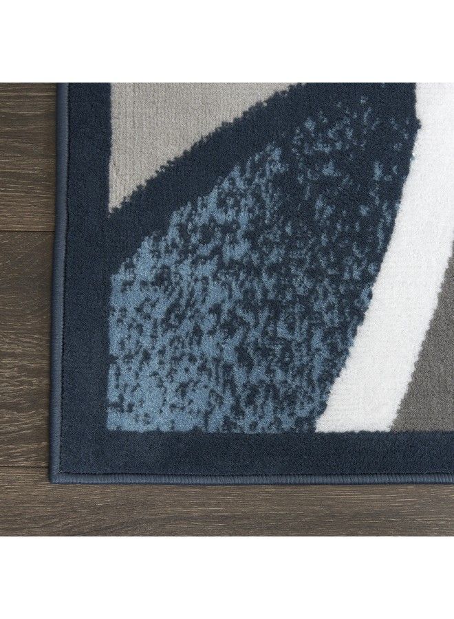 Home Dynamix Lyndhurst Rotana Modern Area Rug Contemporary Blue Gray Ivory 1'9"X7'2" - Image 5