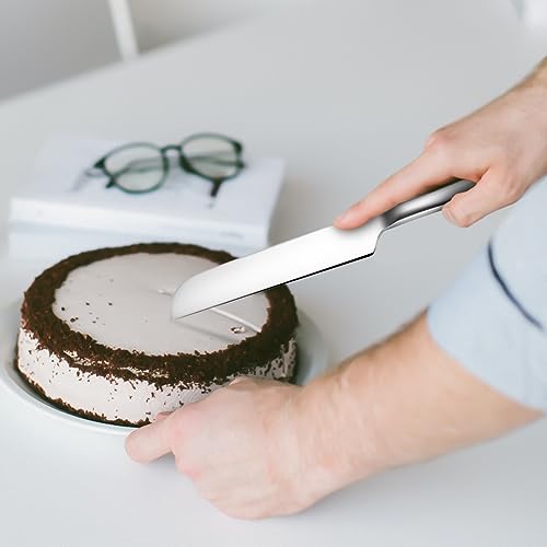 tiokin Wedding Cake Knife and Server Set Silver,Stainless Steel Cake Cutting Set,2Pcs Include Cake Cutter And Cake Server for Wedding, Birthday, Parties and anniversary, Dishwasher Safe - Image 4