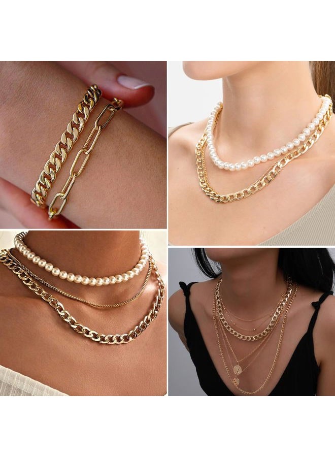 Ucevi [16.5 FT] 18K Gold Plated Curb Chain for Jewelry Making, 9.8mm Wide 304 Stainless Steel Cuban Link Chain Roll Bulk for DIY Jewelry Making Craft - Image 4