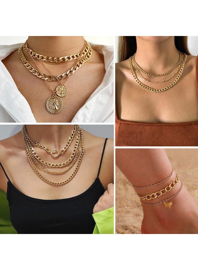 Ucevi [16.5 FT] 18K Gold Plated Curb Chain for Jewelry Making, 9.8mm Wide 304 Stainless Steel Cuban Link Chain Roll Bulk for DIY Jewelry Making Craft - Image 3