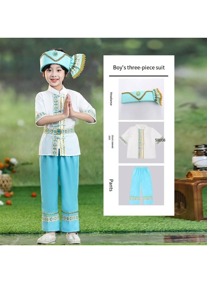 general Chinese Boy Top Skirt Dress Clothing headwear Outfit 3 pcs SET - Image 1