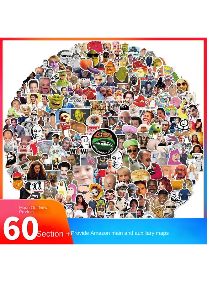 Bluejw 300 European And American Internet Red Expression Pack Stickers American TV Series Sand Sculpture Character Expression Pack Collection Graffiti Stickers - Image 4