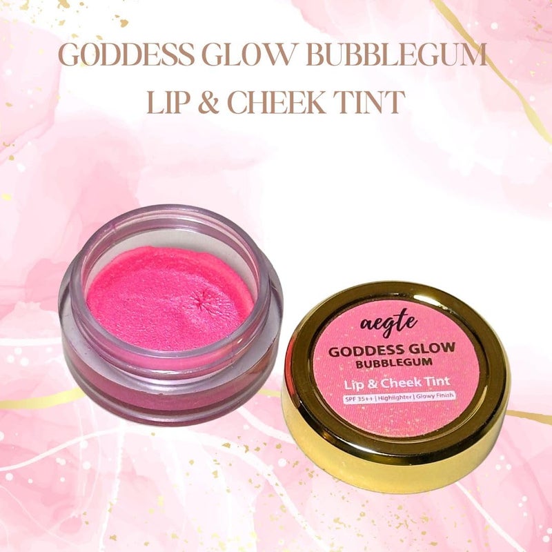 Aegte Goddess Glow Bubblegum Lip  Cheek Tint Highlighter with SPF 35 Lighten Dark Lips 5gm - Image 2