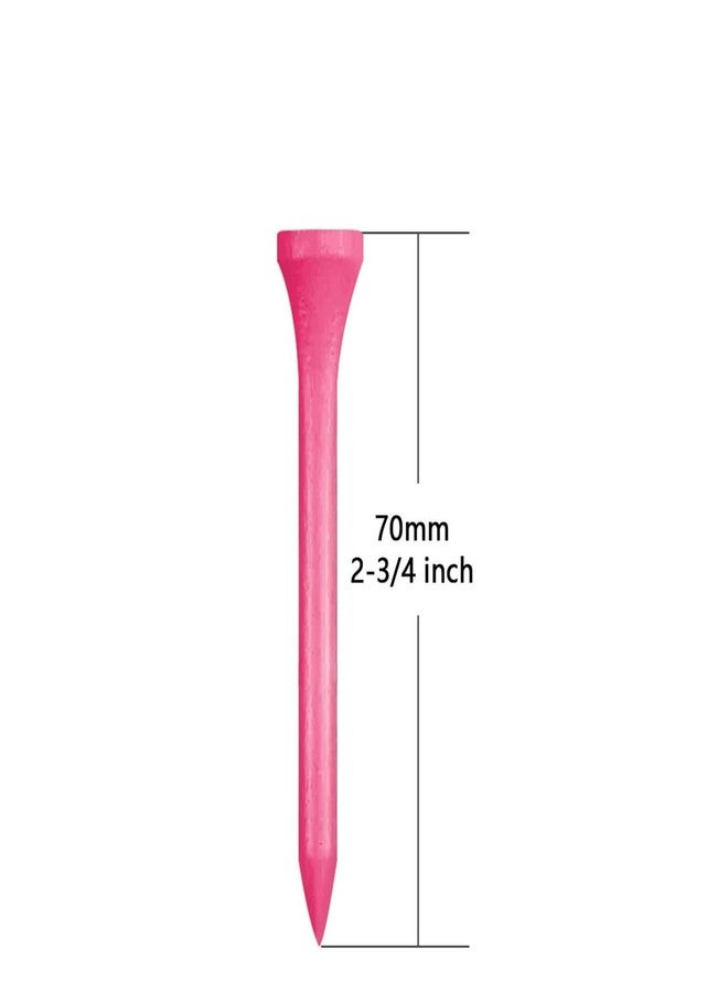 Zivisk Wooden Golf Tees 2-3/4" 100 Count 70mm Pink - Image 2