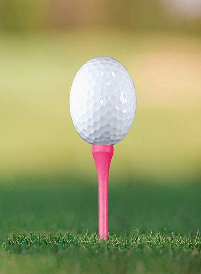 Zivisk Wooden Golf Tees 2-3/4" 100 Count 70mm Pink - Image 3