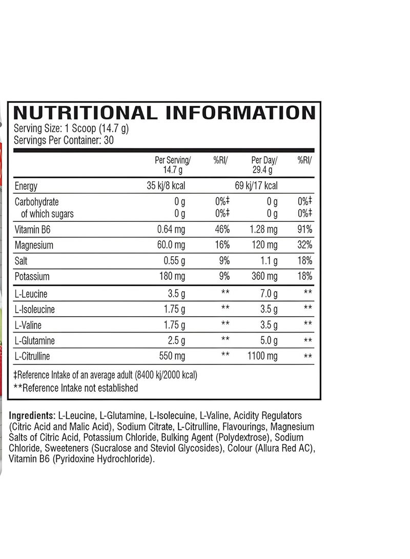 XTEND Original BCAA  Powder Zero Sugar With Electrolytes for Hydration & Muscle Repair,  Post-Workout Supplement, Strawberry Kiwi Splash Flavor - 30 Servings - Image 2