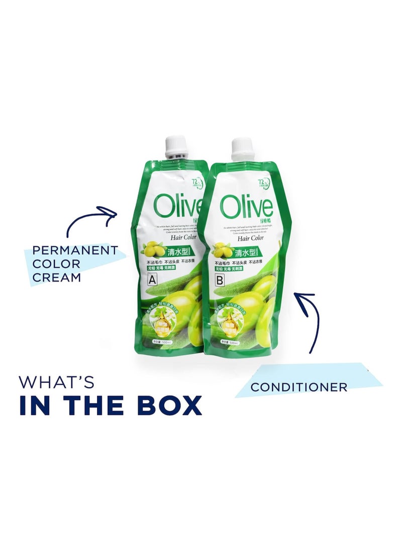 OLIVE Hair Color Cream Natural Black 500x2 ml  - Image 2