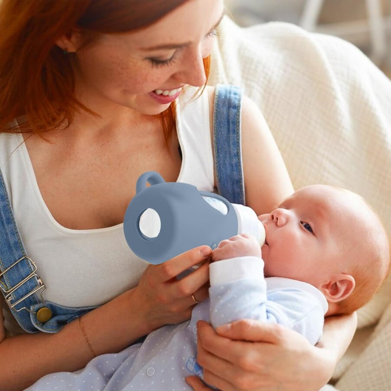 BUSOHA حزمة 3 من أكمام السيليكون لزجاجات الأطفال من بوسوها  حاملة زجاجة الأطفال المضادة للكسر مع مقبض لزجاجات الأطفال الطبيعية من أفينت  متوافقة مع زجاجة الأطفال أفينت 8 أونصات - Image 2