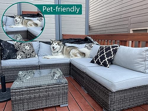 Sqodok Patio Cushion Cover 24x24 inch, 4Pack Outdoor Cushion Covers for Patio Furniture Waterproof Patio Cushion Slicovers Replacement Chair Seat Cushion Covers for Wicker Chair, Grey - Image 5