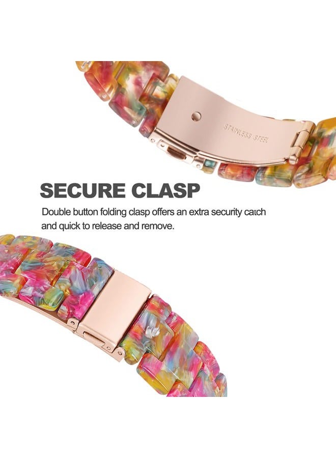 DEALELE Bands Compatible with Samsung Galaxy Watch 46mm / Galaxy 3 45mm / Huawei Watch GT5 / GT5 Pro / 4/4 Pro / GT4 / 3/3 Pro / GT3 46mm, 22mm Colorful Resin Strap for Women Men, Rainbow candy - Image 3