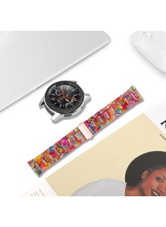 DEALELE Bands Compatible with Samsung Galaxy Watch 46mm / Galaxy 3 45mm / Huawei Watch GT5 / GT5 Pro / 4/4 Pro / GT4 / 3/3 Pro / GT3 46mm, 22mm Colorful Resin Strap for Women Men, Rainbow candy  - Image 4