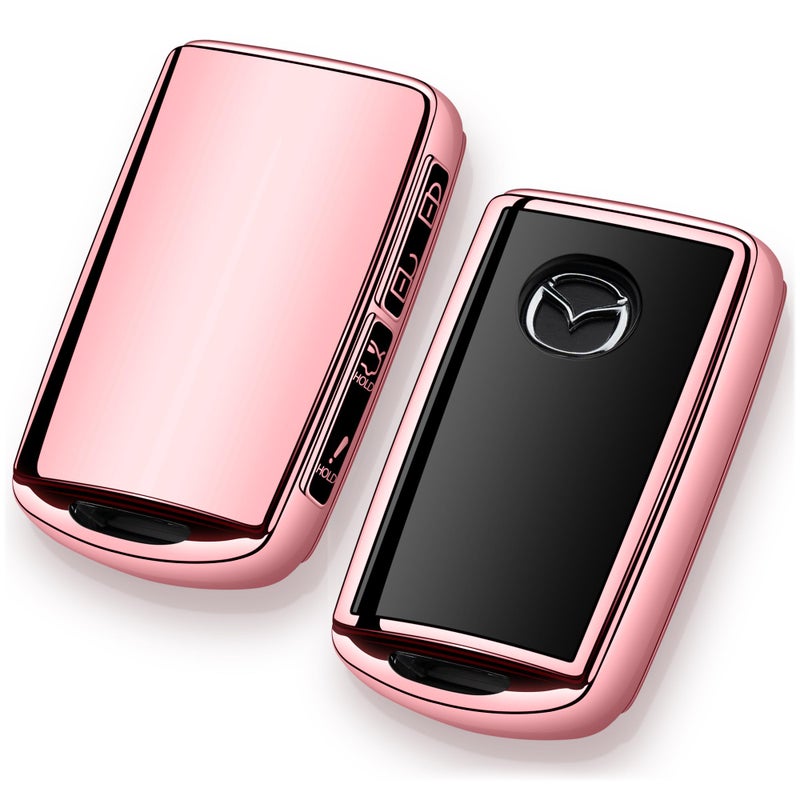 Tengare Mazda Key Fob Cover for Mazda 3 CX30 CX30 CX5 CX5 CX50 CX50 CX9 MX30 MX5 Accessories 2024 2023 2022 Car Key Protector Case Pink