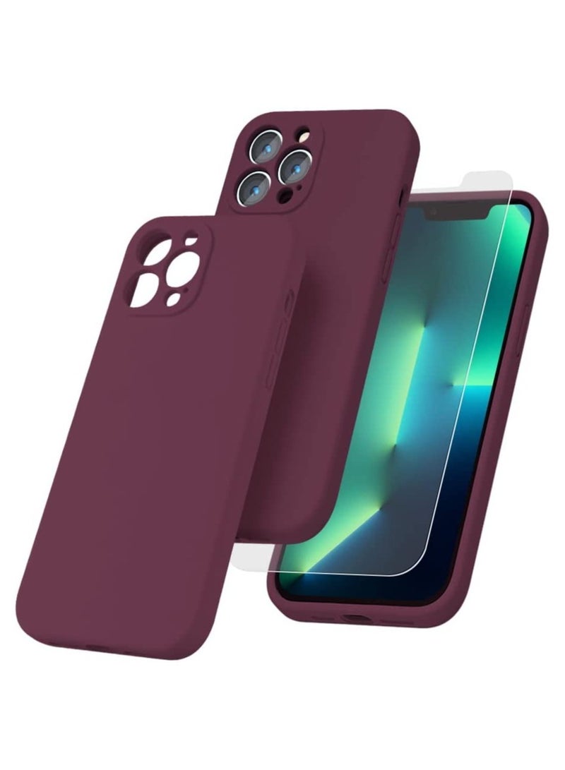 ELTRAZONE Silicone Magnetic Case for iPhone 12 Pro Max with 2 Pack Tempered Glass Screen Protector Magsafe Case - Image 1