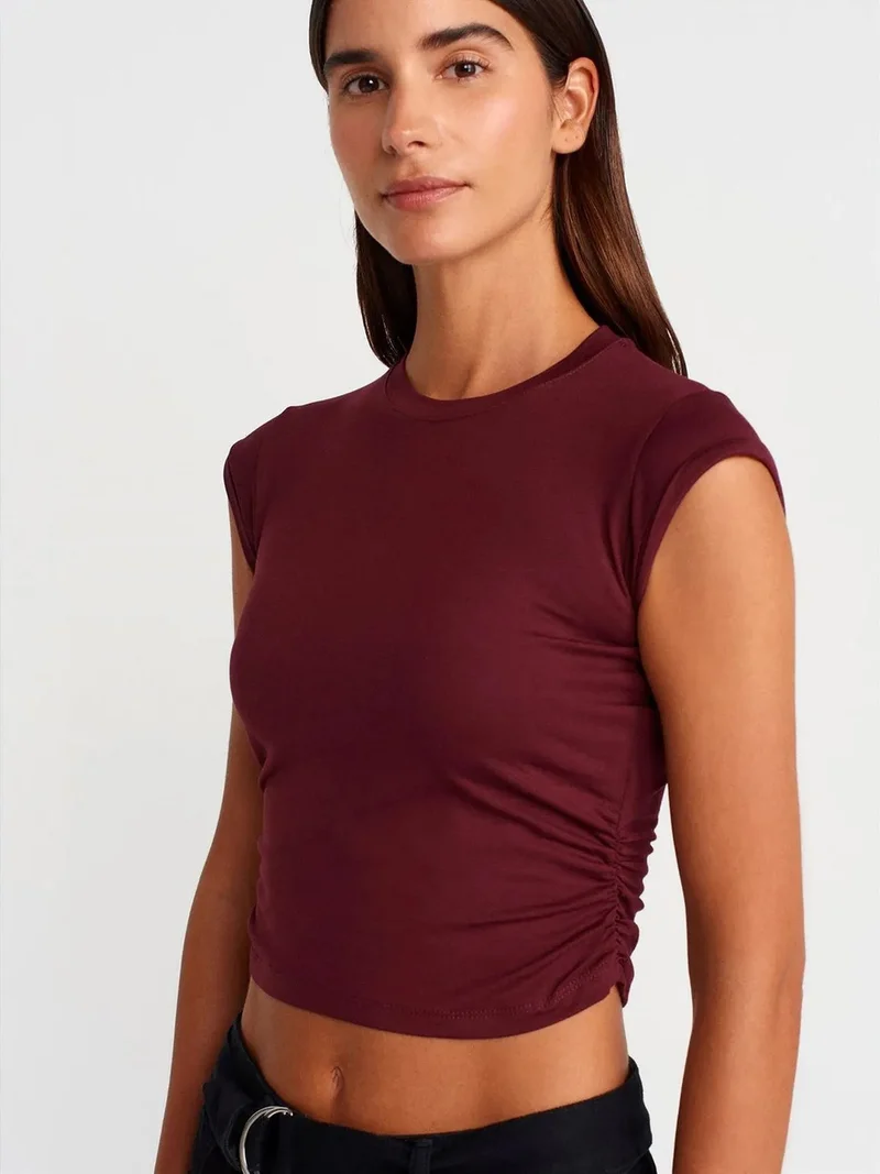 Dilvin DILVIN Women's Sleeveless Crop T-shirt