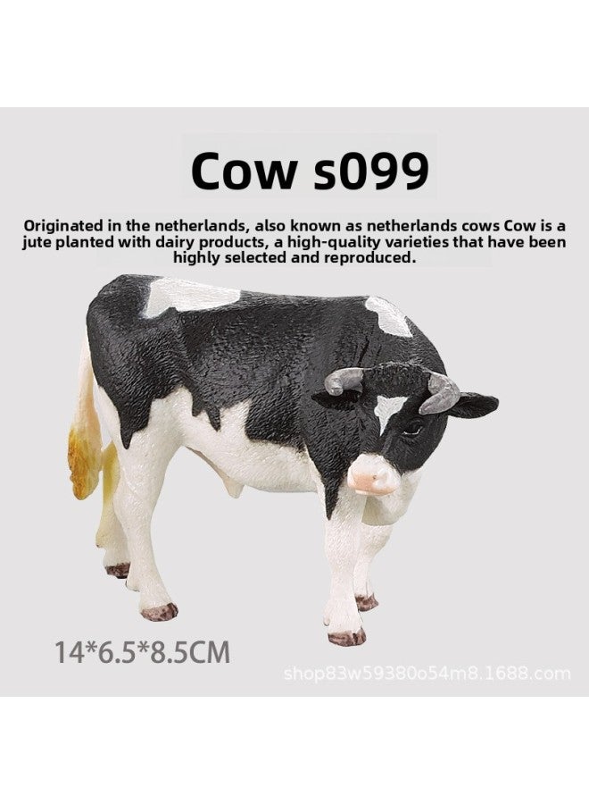 Cross-border Simulation Cow Jersey Cattle Children's Toy Farm Animal Solid Plastic Model European And American Ranch Ornaments 