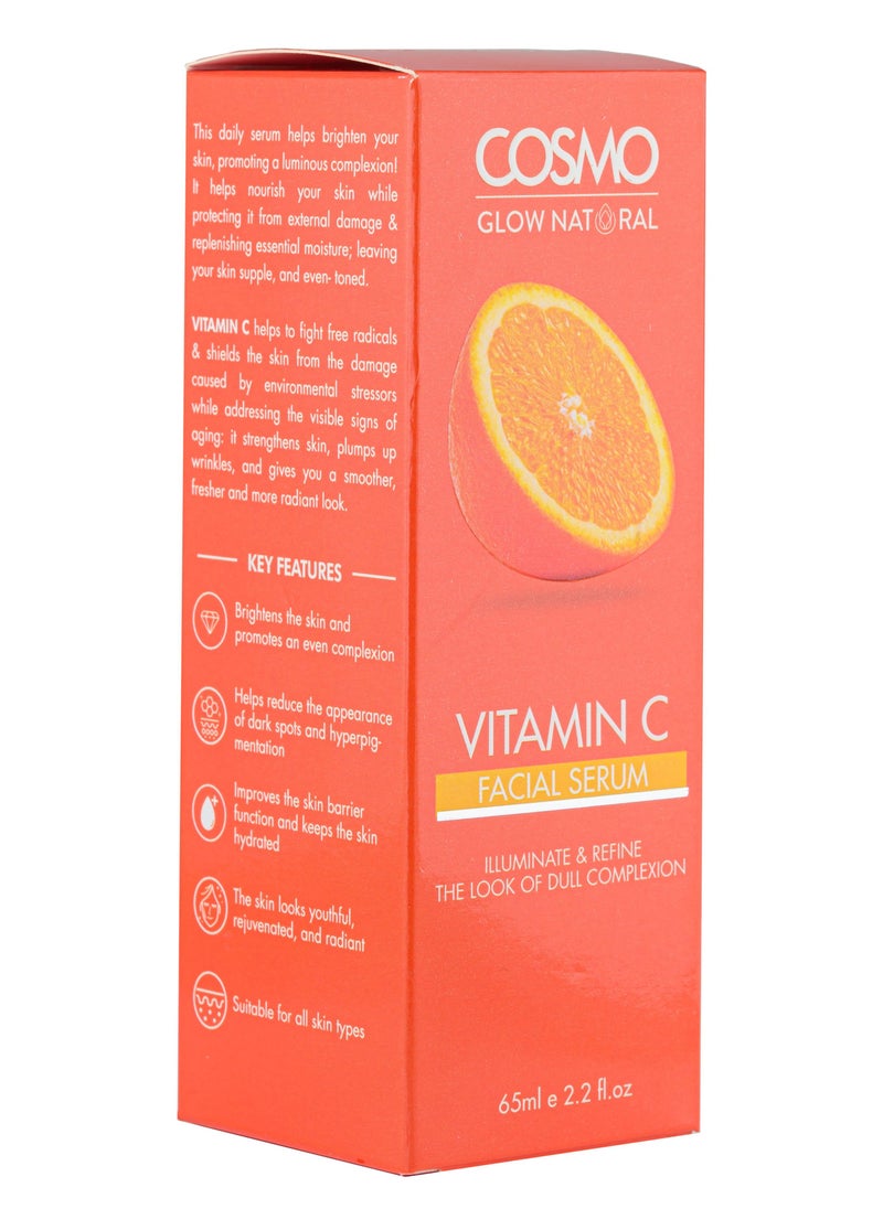 COSMO Cosmo Glow Natural Vitamin C Facial Serum For Unisex 65ml, Illuminate & Refine Dull Complexion, Reduce Of Dark Spot  - Image 2